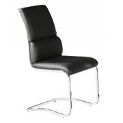 Payne PU Leather Dining Chair With Chrome Frame In Black