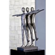 Ballett Sculpture In Antique Silver With Black Base