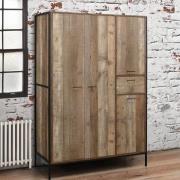 Urbana Wooden Wardrobe With 4 Doors In Rustic