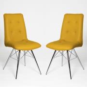 Epson Dining Chair In Ochre Pu With Chrome Legs In A Pair