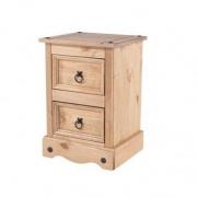 Consett Bedside Cabinet In Antique Wax Finish With Two Drawer