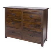 Birtley Wide Chest Of Drawers In Dark Tinted Lacquer Finish