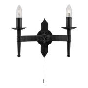 Cartwheel Double Light Matt Black Wall Lamp