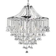 Dorchester 5 Lamp Chrome Ceiling Light With Crystal Buttons