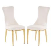 Denebola White PU Leather Dining Chair In A Pair