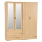 Mark Wooden Wardrobe With 4 Doors 2 Drawers In Sonoma Oak