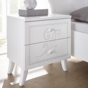 Nivea Wooden Bedside Cabinet In Serigraphy White