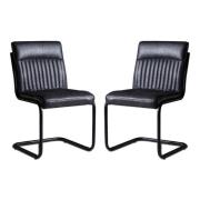 Catila Grey Faux Leather Dining Chairs In Pair