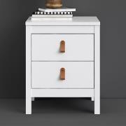 Barcila Wooden Bedside Cabinet With 2 Drawers In White