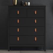 Barcila Wooden Chest Of Drawers With 5 Drawers In Matt Black