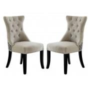 Trento Upholstered Grey Fabric Dining Chairs In A Pair