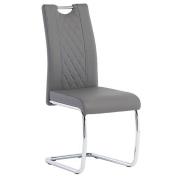 Gerbit Faux Leather Dining Chair In Grey