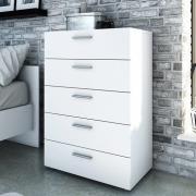 Perkin Wooden Chest Of 5 Drawers In White