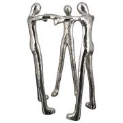 Motivation Aluminium Three Man Sculpture In Antique Silver