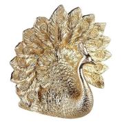 Peacock Poly Design Sculpture In Antique Gold