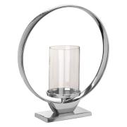 Circus Medium Glass Candle Holder With Silver Aluminium Frame