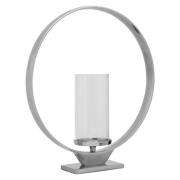 Circus Large Glass Candle Holder With Silver Aluminium Frame