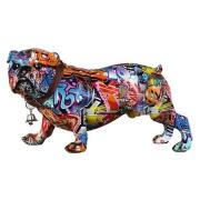 Mops Standing Pop Art Poly Design Sculpture In Multicolor