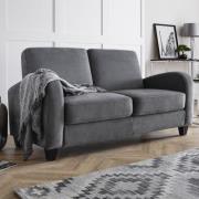 Varali Two Seater Fabric Sofa In Dusk Grey Chenille