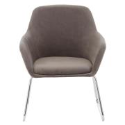 Porrima Fabric Chair in Grey With Stainless Steel Legs