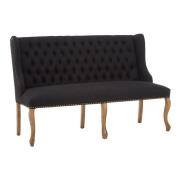 Elkurud Linen 2 Seater Sofa In Black