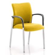 Academy Fabric Back Visitor Chair In Senna Yellow With Arms