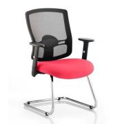 Portland Black Back Visitor Chair With Bergamot Cherry Seat