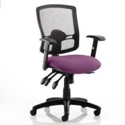 Portland III Black Back Office Chair With Tansy Purple Seat