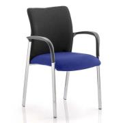 Academy Black Back Visitor Chair In Stevia Blue With Arms