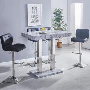 Caprice Melange Effect Bar Table With 4 Candid Black Stools