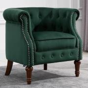 Freia Fabric Accent Chair In Green