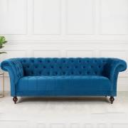 Chanter Fabric 3 Seater Sofa In Midnight Blue