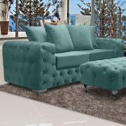 Worley Malta Plush Velour Fabirc 3 Seater Sofa In Seaspray