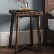 Bahia Wooden Square Bedside Table In Brown