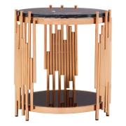 Alvara Black Marble Top Side Table With Rose Gold Frame