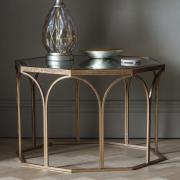 Canterbury Clear Glass Octagonal Coffee Table In Gold