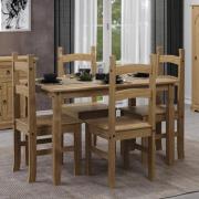 Consett Wooden Small Rectangular Dining Table With 4 Chairs In Oak