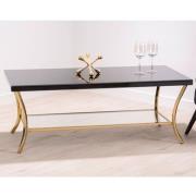 Kensick Black Mirrored Glass Coffee Table With Gold Frame