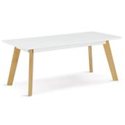 Benecia Wooden Coffee Table Rectangular In White