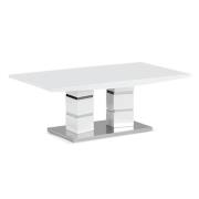 Jasna High Gloss Coffee Table With Steel Coated Base In White