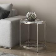 Ongar Clear Glass Side Table With Chrome Frame