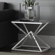 Penrith Clear Glass Side Table With Chrome Frame