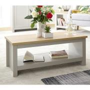 Loftus Wooden Coffee Table In Grey With Undershelf