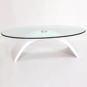 Malisha Fibre Glass Coffee Table With High Gloss White Base