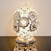 Izar Medium Art Deco Flower Egg Design Mosaic Glass Table Lamp