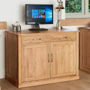 Fornatic Wooden Computer Desk In Mobel Oak With 2 Doors