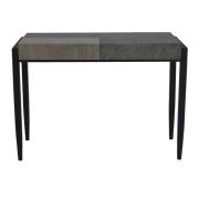 Nevis Console Table In Light And Dark Concrete With Metal Legs