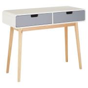 Milova Wooden Console Table With 2 Drawers In White And Grey