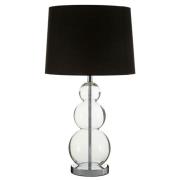 Lukano Black Fabric Shade Table Lamp With Glass Metal Base