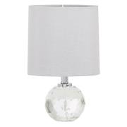 Helna Grey Fabric Shade Table Lamp With Crystal Base